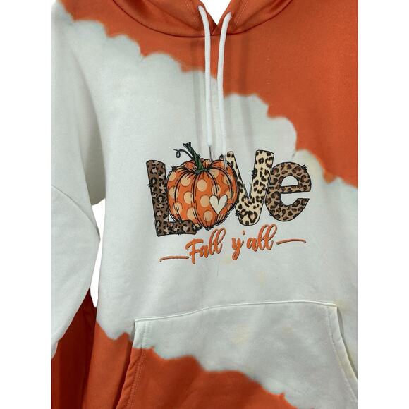 Love Fall Y’all Orange White Women’s size Large Sweatshirt - Picture 4 of 9